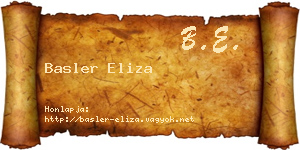 Basler Eliza névjegykártya